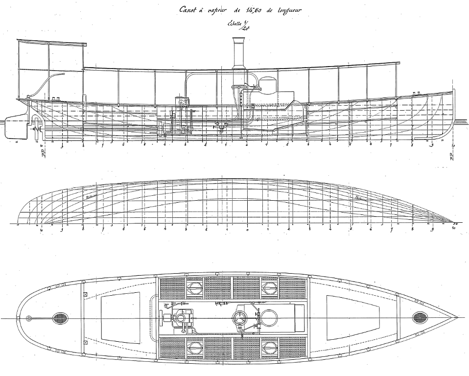 Canot a vapeur Canot a vapeur de 14,50 m 1882